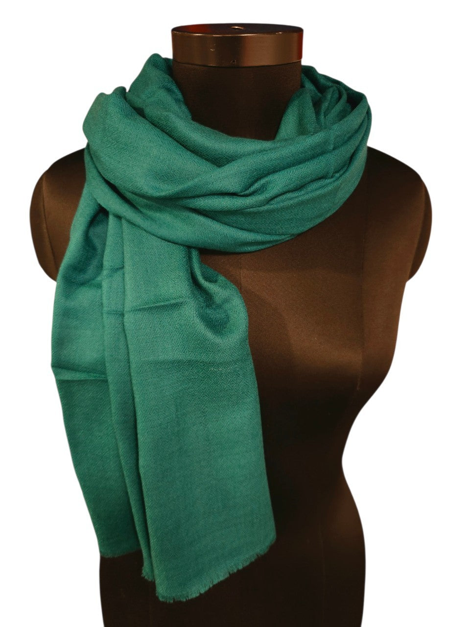 Mørkt sjøgrønt cashmere skjerf (48)