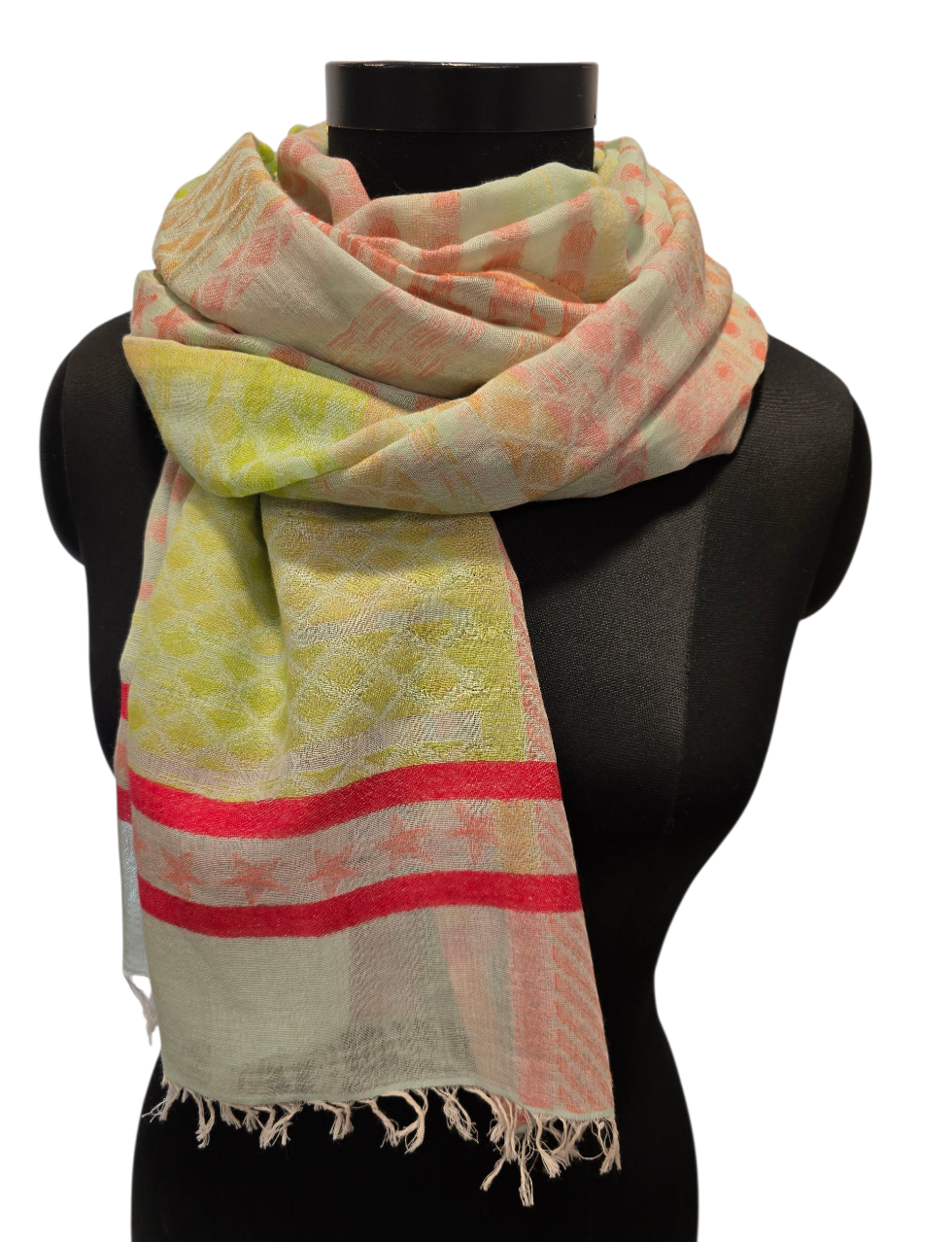 Ukomplisert lett bomullsskjerf (088)