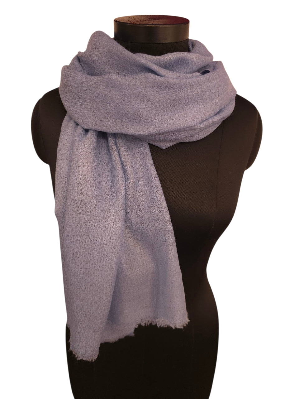 Nydelig, supermykt håndvevet lyseblått pashmina sjal (5)