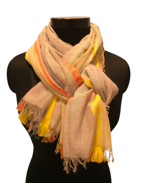 Fargerikt sjal i 100% ren bomull (131)