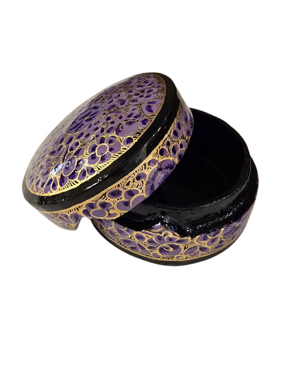 Rundt smykkeskrin med blomster mønster (38)