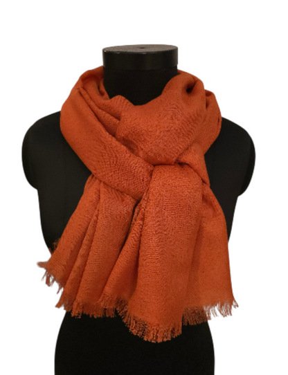 Purert gresskarfarget skjerf i merino og bomull (10)