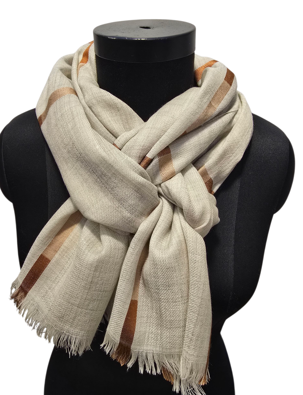 Gråmelert skjerf i ren ull (74)