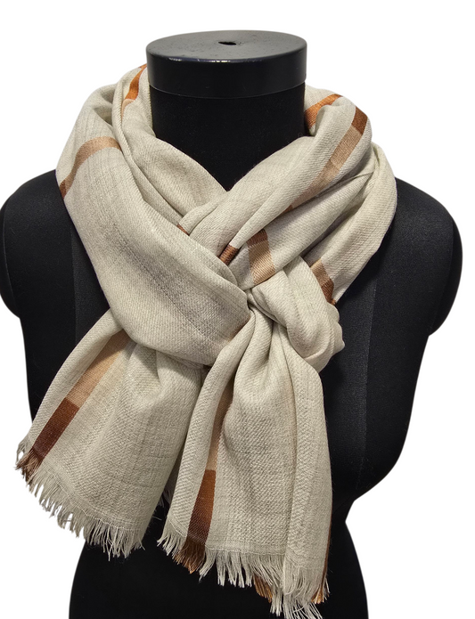 Gråmelert skjerf i ren ull (74)