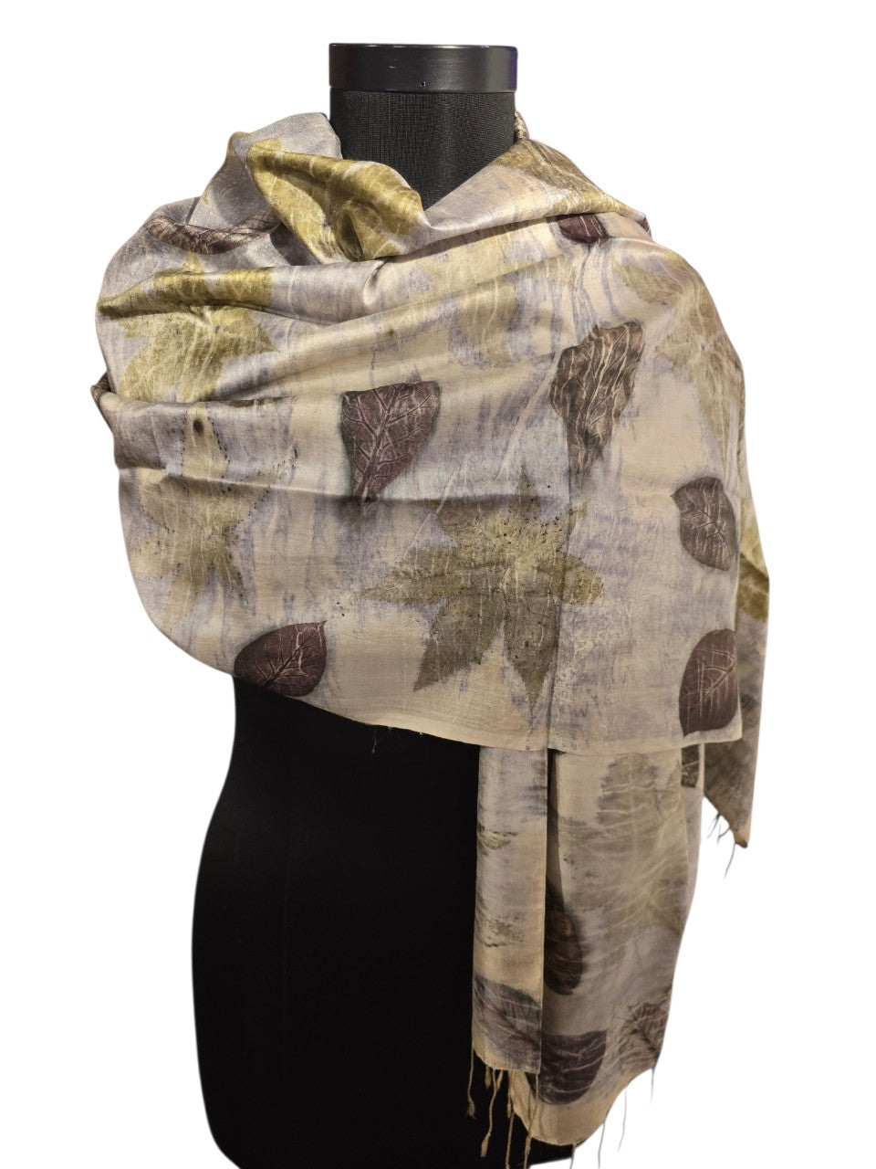 Originalt mulberrysilke skjerf botanisk trykk (2)