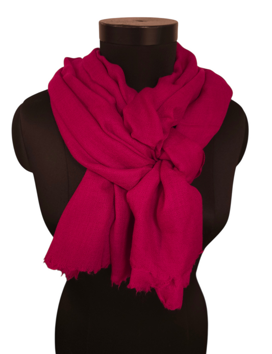 Ekte rosa-fuksia farget skjerf i cashmere ull (60)