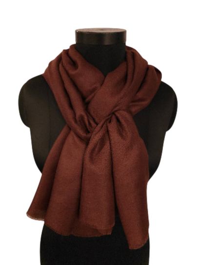 Mørkebrunt håndvevet pashmina sjal (6)