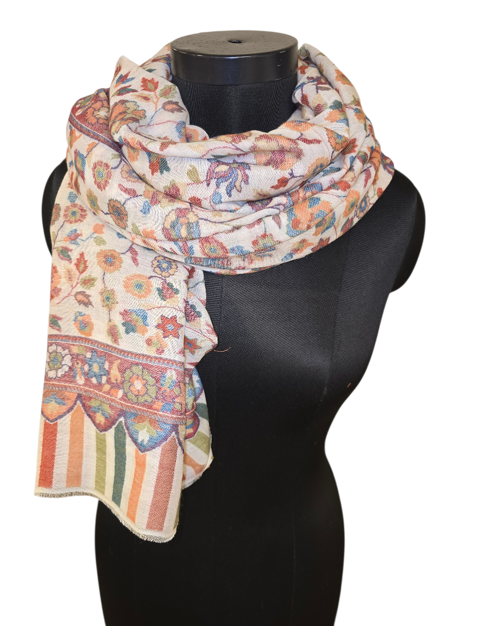 Supermykt og behagelig mønstervevet sjal i merino og cashmere (52)