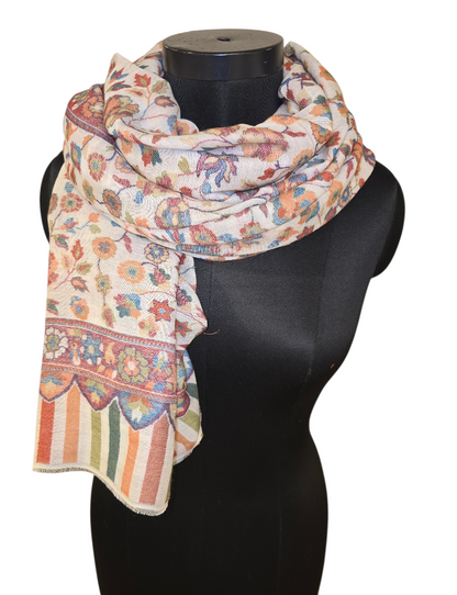 Supermykt og behagelig mønstervevet sjal i merino og cashmere (52)