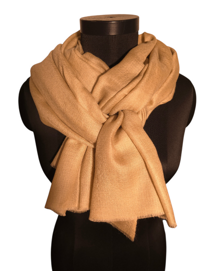 Naturfarget håndvevet pashmina sjal (11)