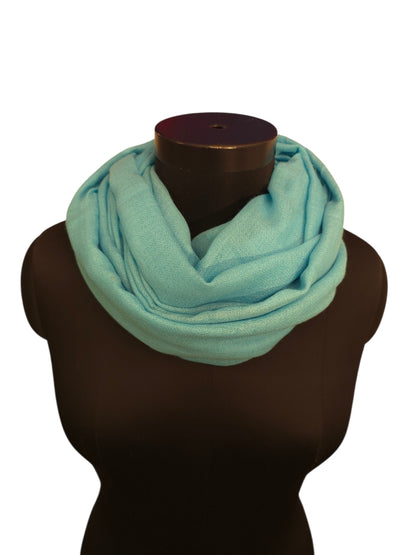 Aqua blått cashmere skjerf 70x200 cm (03)