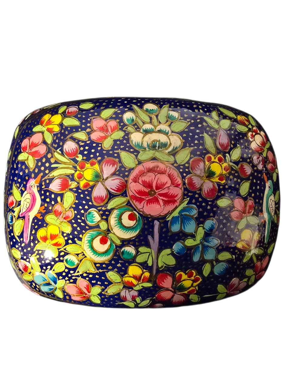 Dekorert blått smykkeskrin (4)