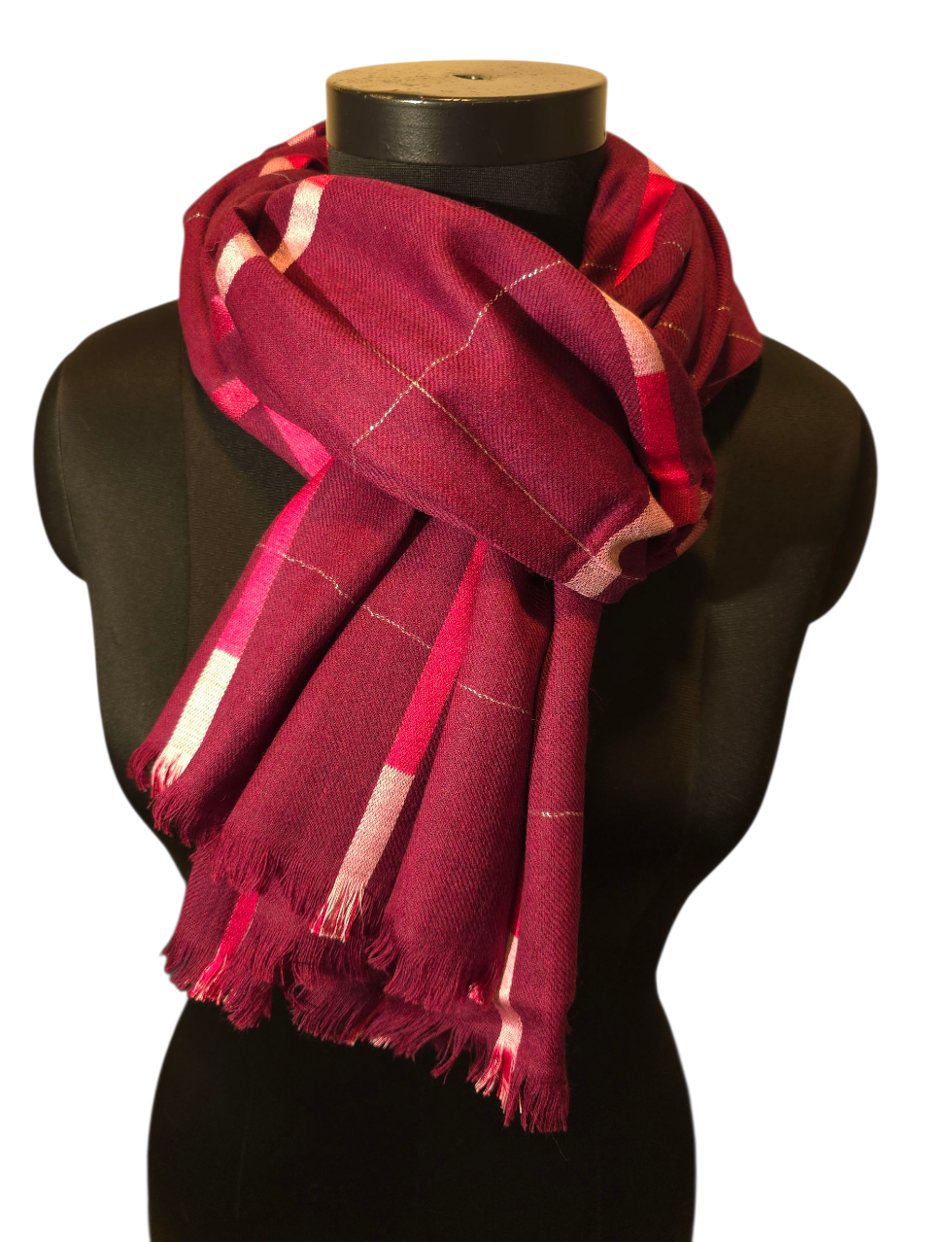 Dyp plommefarget skjerf i ren ull (73)