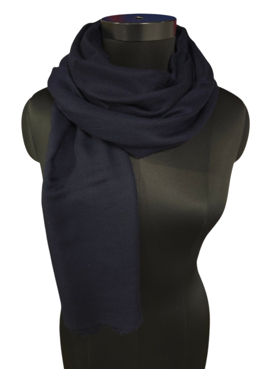Dyp marineblått cashmere skjerf (62)