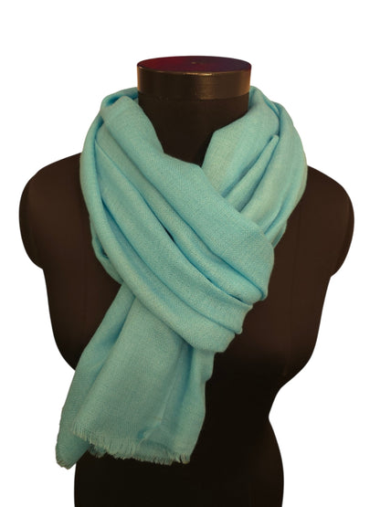 Aqua blått cashmere skjerf 70x200 cm (03)