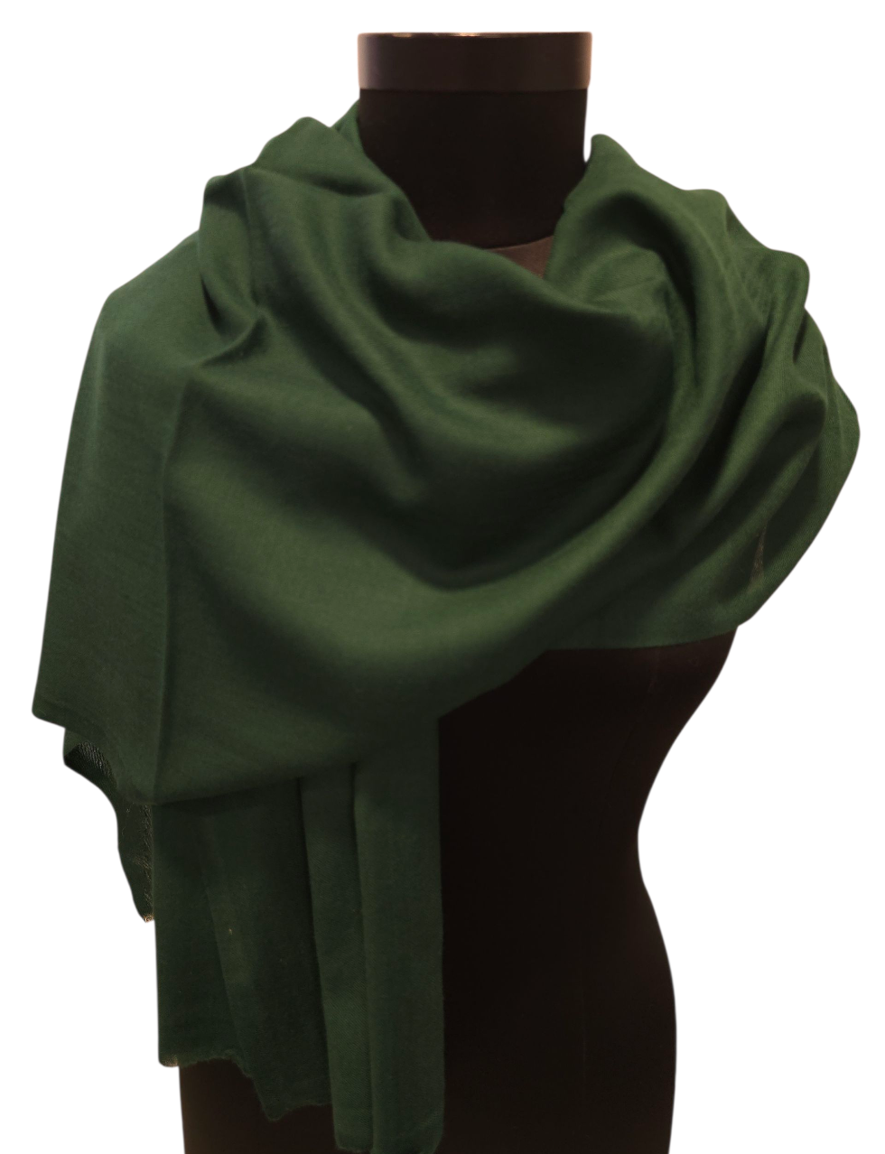 Stort mørkegrønt kashmir sjal (12)