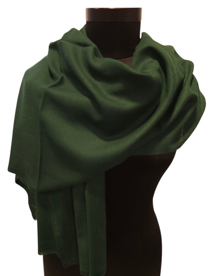 Stort mørkegrønt kashmir sjal (12)
