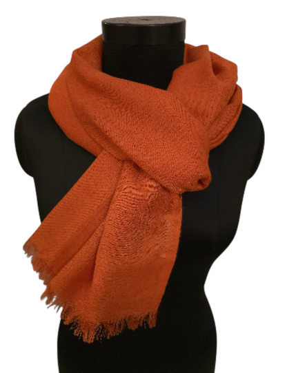 Purert gresskarfarget skjerf i merino og bomull (10)