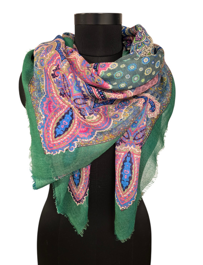 Sprekt firkantet sjal i merino og silke (14)