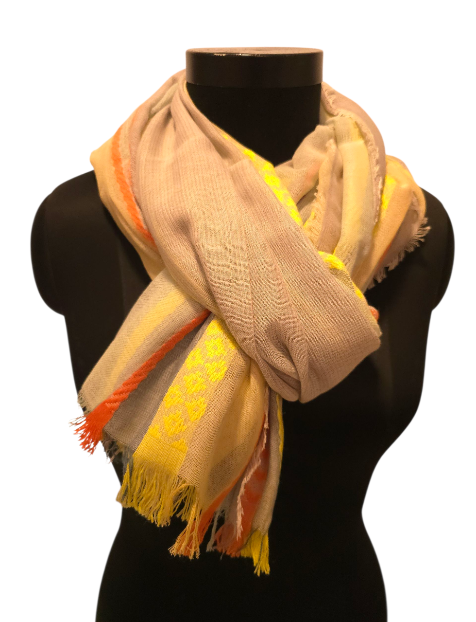 Fargerikt sjal i 100% ren bomull (131)