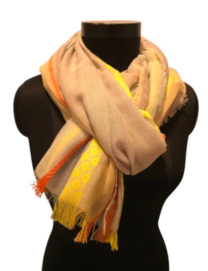 Fargerikt sjal i 100% ren bomull (131)