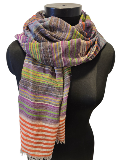 Tynt ullskjerf med striper (77)