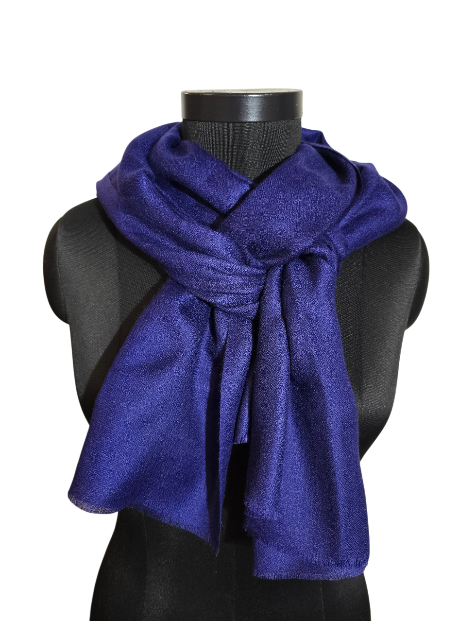 Klassisk blått håndvevet pashmina sjal (4)