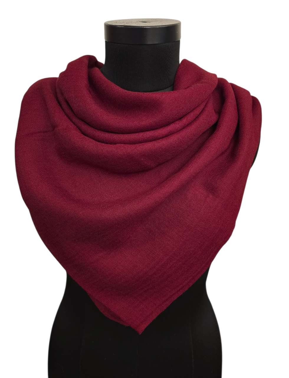Burgunderrødt cashmere sjal (10)