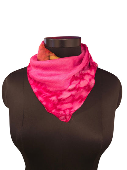 Spennende rosa silkeskjerf (10)