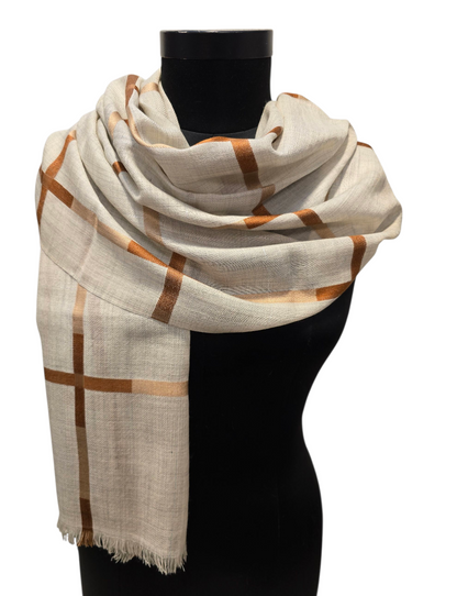 Gråmelert skjerf i ren ull (74)