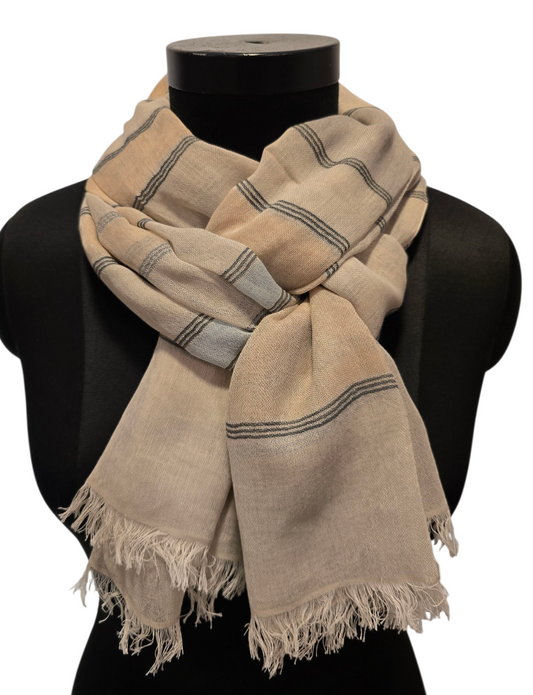 Lett stripete bomullsskjerf (091)