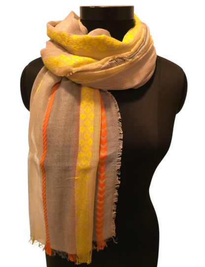 Fargerikt sjal i 100% ren bomull (131)