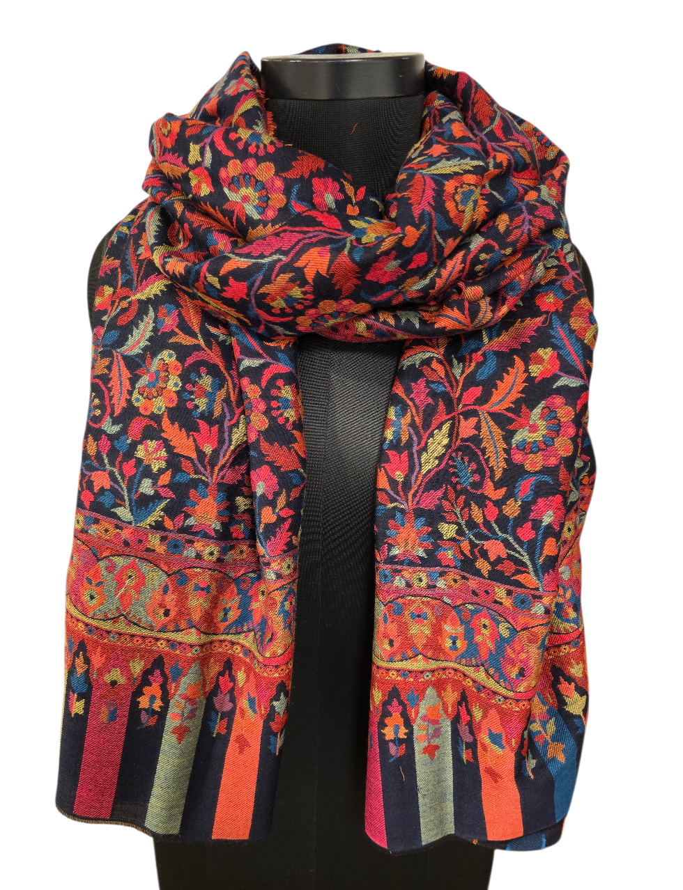 Et klassisk mykt sjal i cashmere og merino fra Kashmir (55)