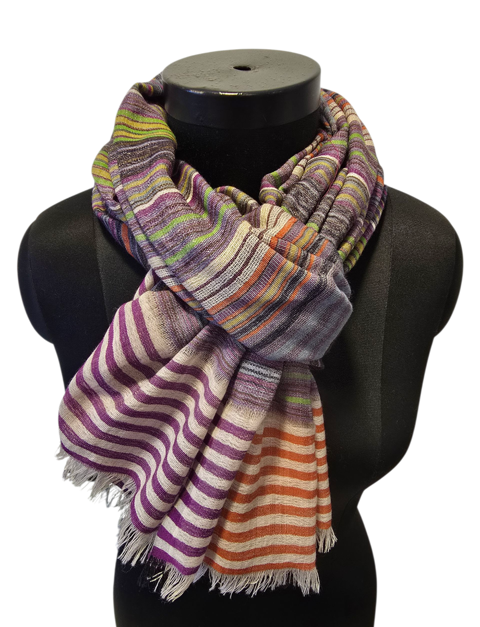 Tynt ullskjerf med striper (77)