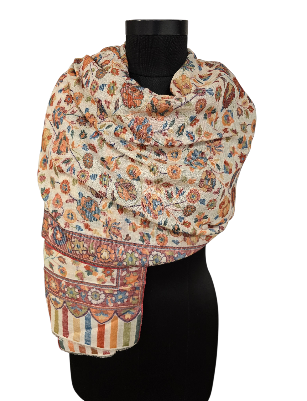 Supermykt og behagelig mønstervevet sjal i merino og cashmere (52)