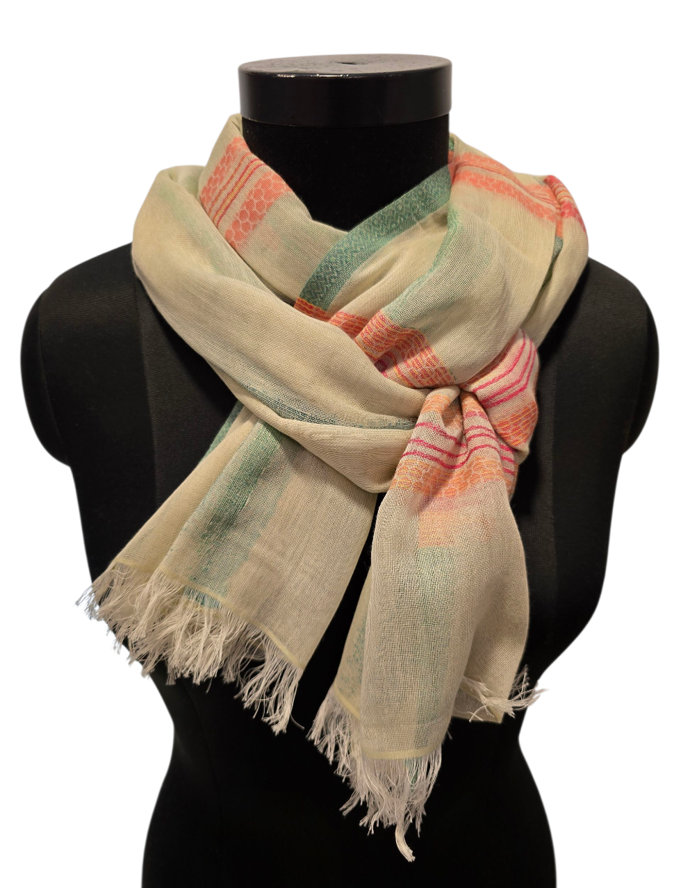 Mintaktig skjerf i ren bomull (142)