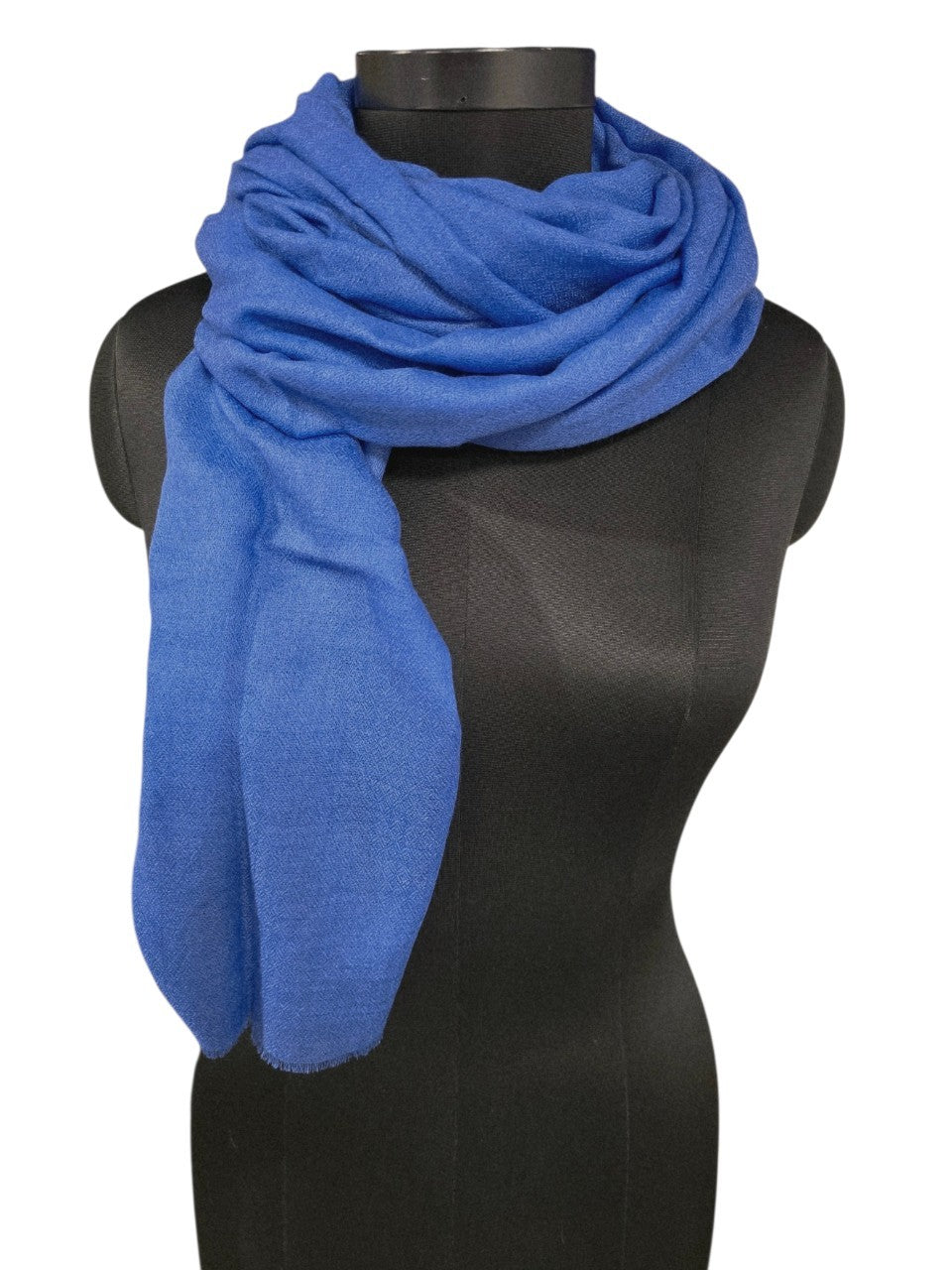 Vakkert blått cashmere skjerf (47)