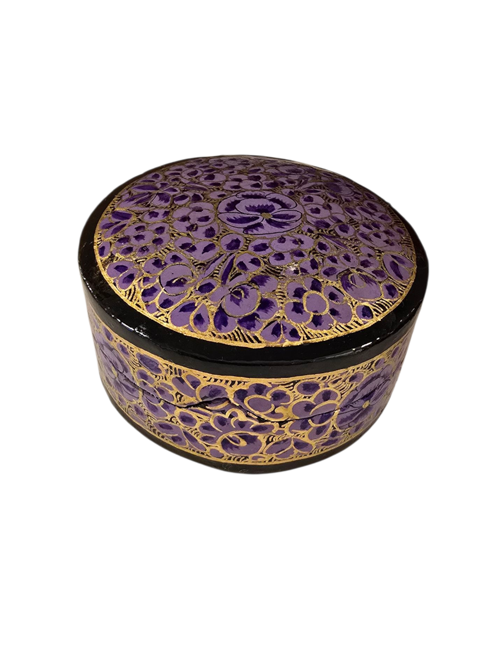 Rundt smykkeskrin med blomster mønster (38)