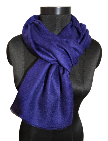 Klassisk blått håndvevet pashmina sjal (4)