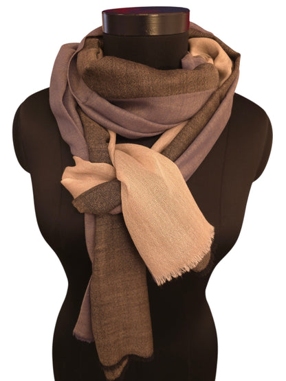 Merino og silke skjerf i lys beige, blått og sort (27)