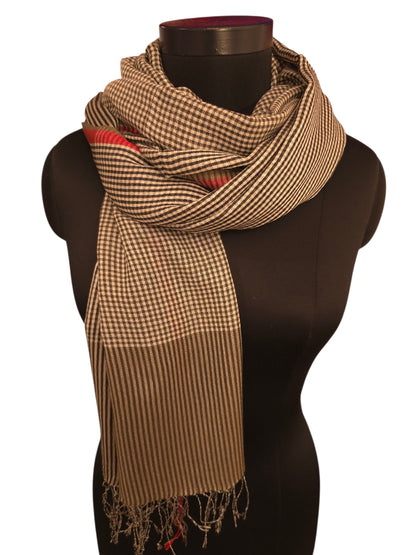 Cashmere og silkeskjerf med ruter og striper (164)