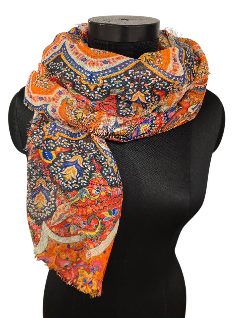 Firkantet sjal i ull og silke (13)