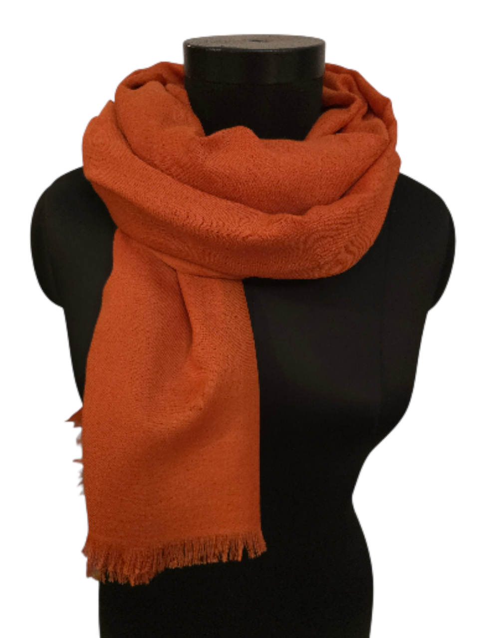 Purert gresskarfarget skjerf i merino og bomull (10)