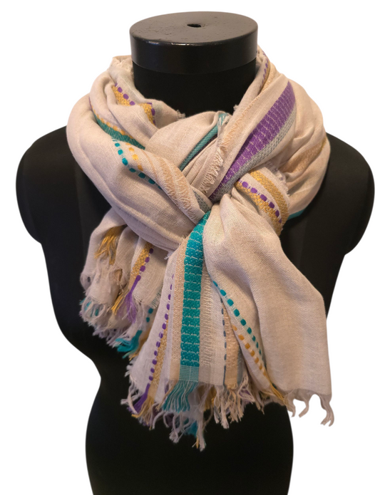 Tykt og godt sjal i 100% bomull (158)