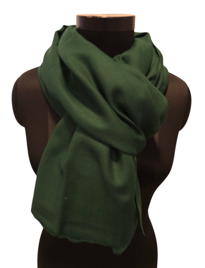 Stort mørkegrønt kashmir sjal (12)