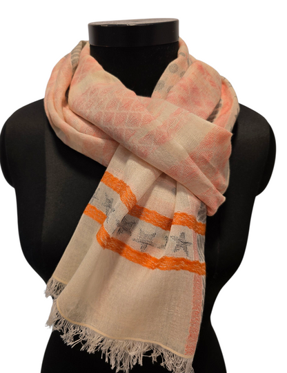 Flott bomullsskjerf i lette farger (084)