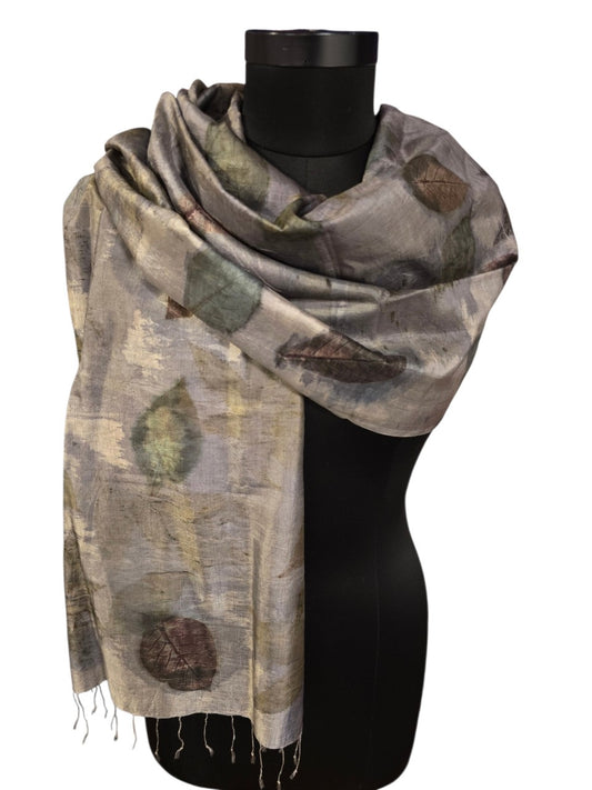 Originalt mulberrysilke skjerf botanisk trykk (2)
