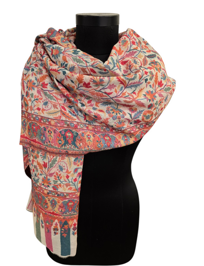 Flott mønstervevet sjal i cashmere og merino (39)