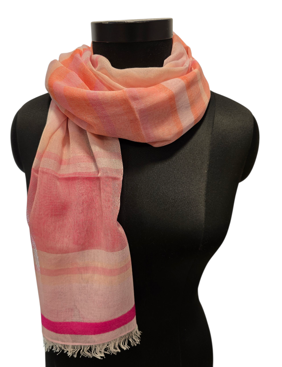 Super feminint bomullsskjerf med striper (093)