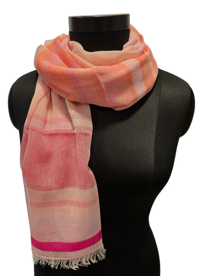 Super feminint bomullsskjerf med striper (093)